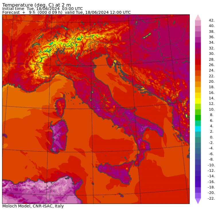 temperature massime 18 giugno