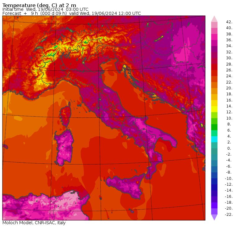 temperature massime 19 giugno