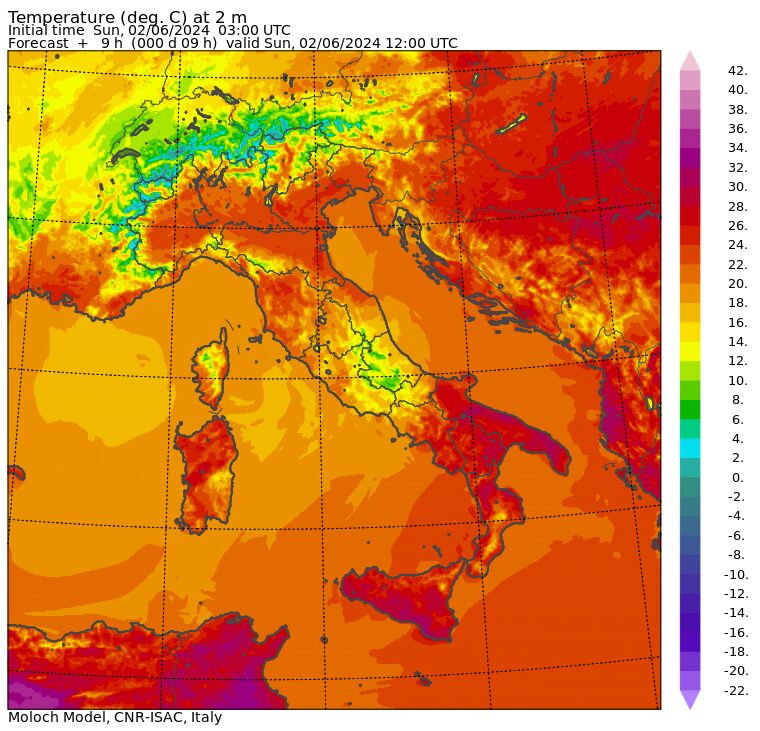 temperature massime 2 giugno