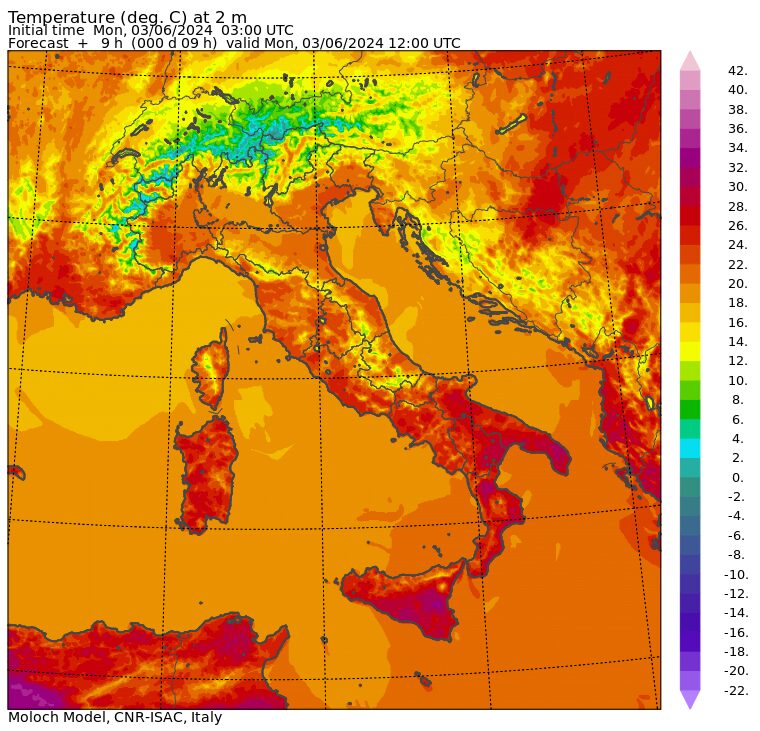 temperature massime 3 giugno