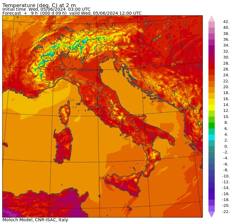 temperature massime 5 giugno