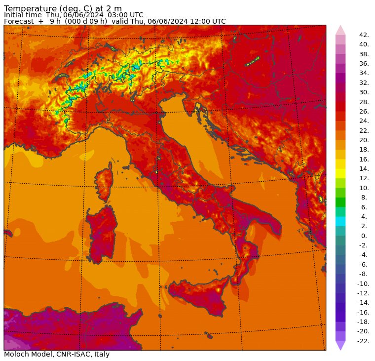 temperature massime 6 giugno
