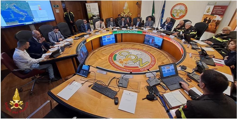 vigili del fuoco delegazione arabia saudita