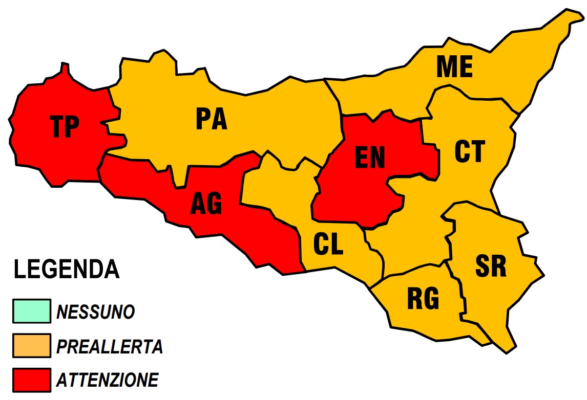 allerta incendi sicilia 19 luglio