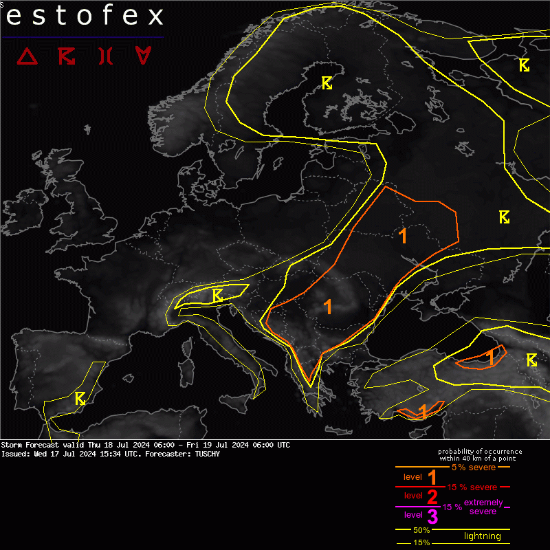 allerta meteo estofex oggi domani