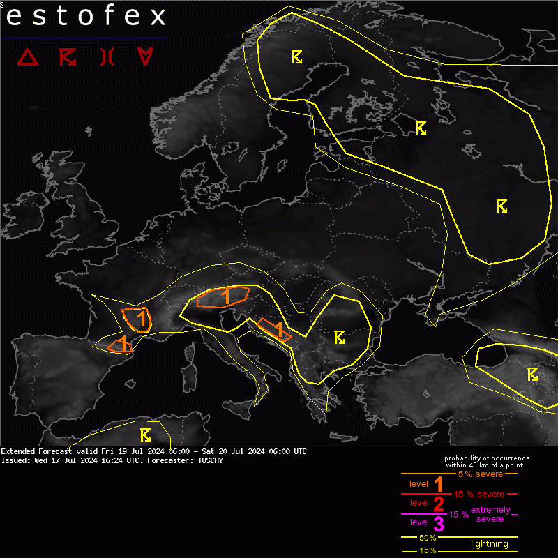 allerta meteo estofex oggi domani