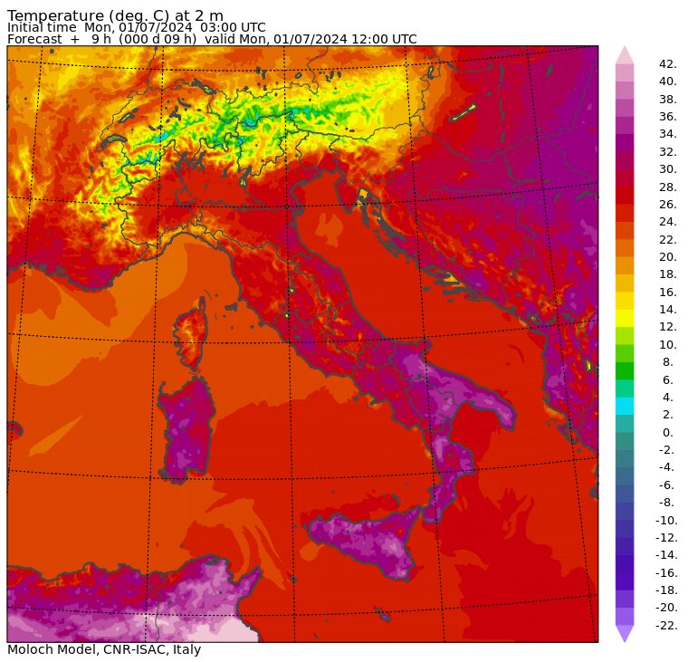 temperature massime 1 luglio