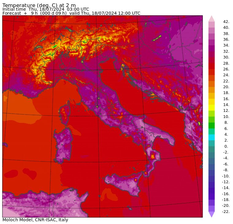 temperature massime 18 luglio
