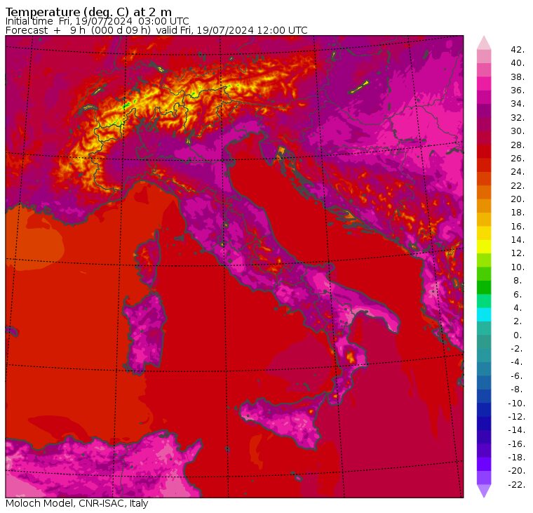 temperature massime 19 luglio