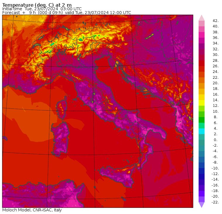 temperature massime 23 luglio