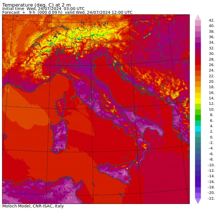 temperature massime 24 luglio