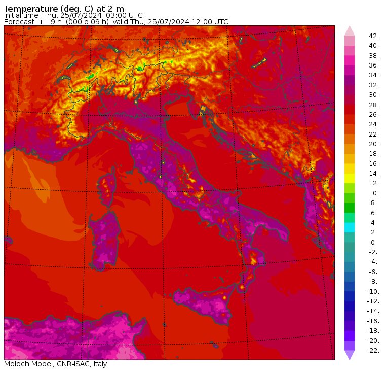 temperature massime 25 luglio