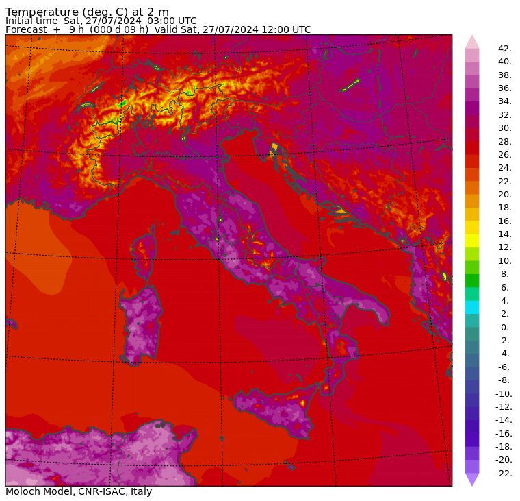 temperature massime 27 luglio