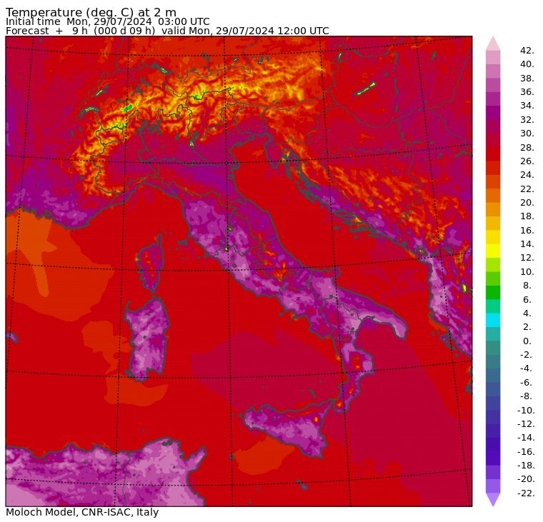 temperature massime 29 luglio
