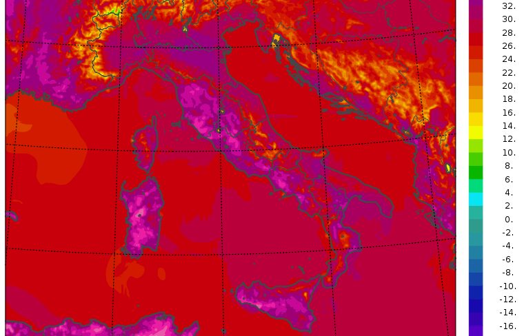 temperature massime 30 luglio 1