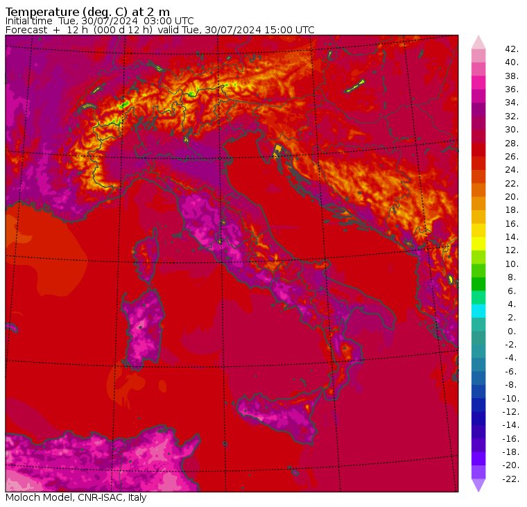 temperature massime 30 luglio