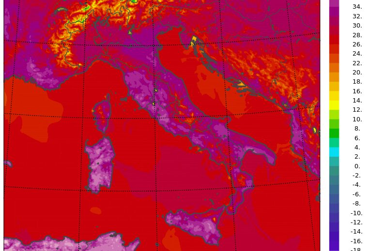 temperature massime 31 luglio 2