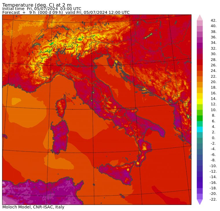 temperature massime 5 luglio