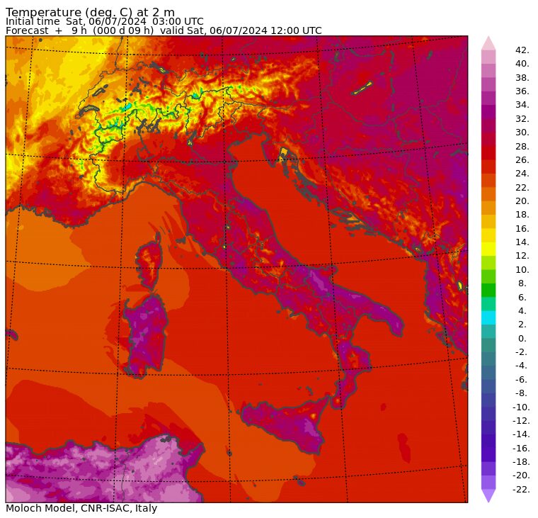 temperature massime 6 luglio
