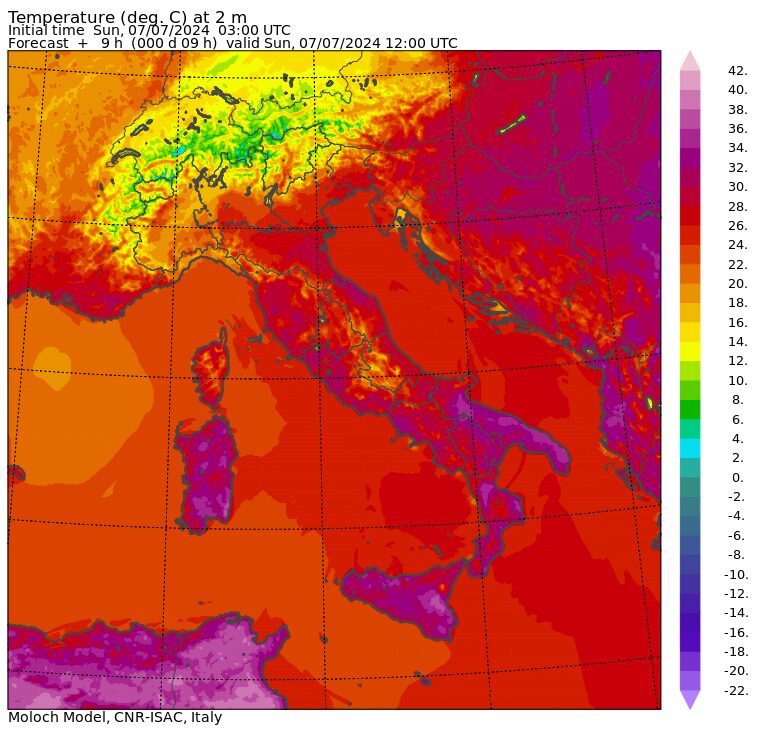 temperature massime 7 luglio