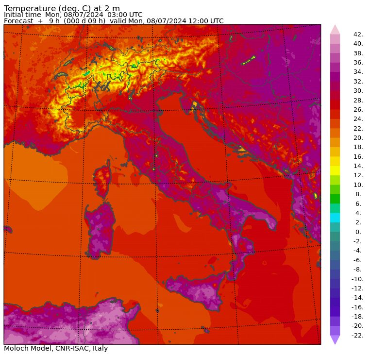 temperature massime 8 luglio