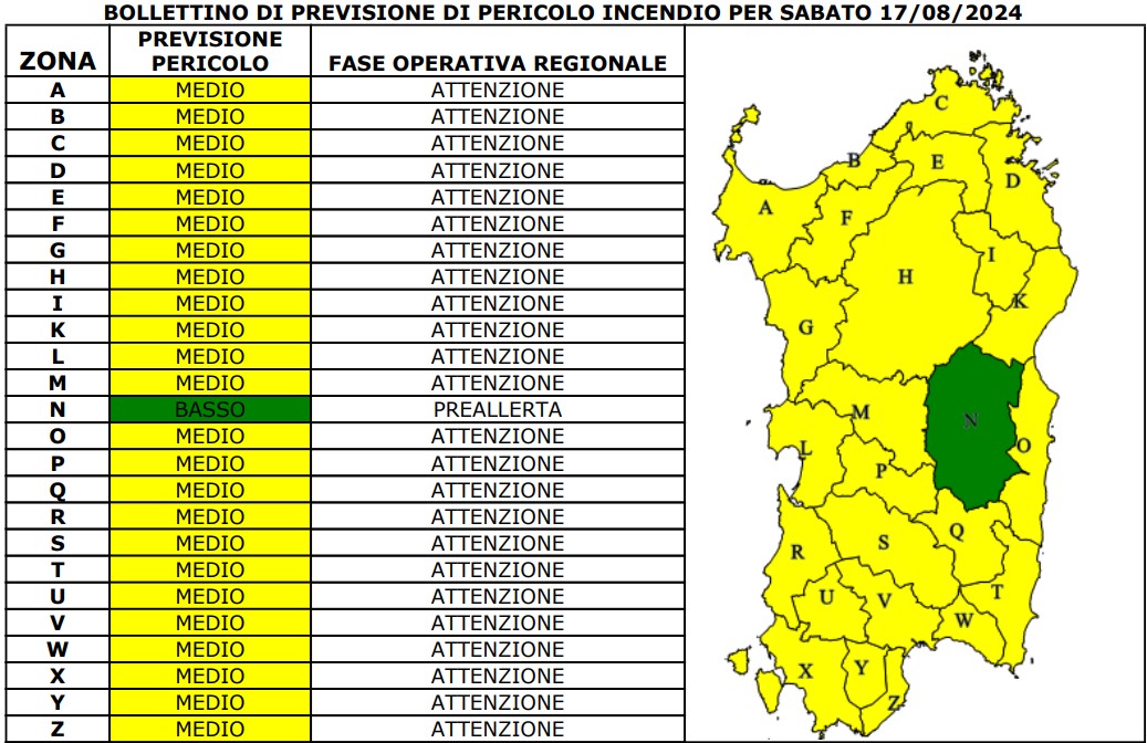 allerta incendi sardegna 17 agosto
