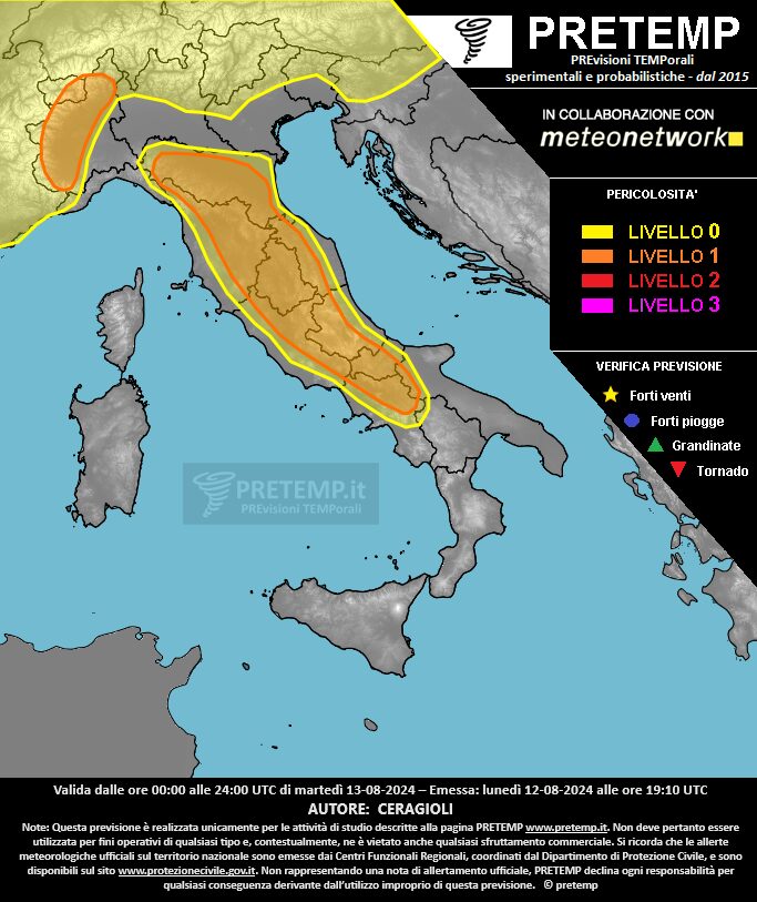 allerta meteo 13 agosto