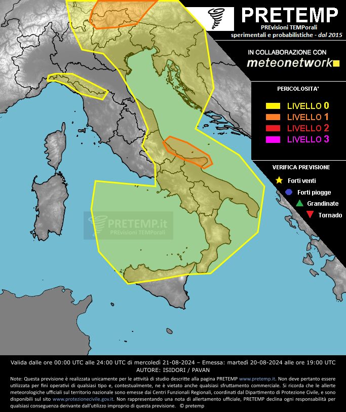 allerta meteo 21 agosto