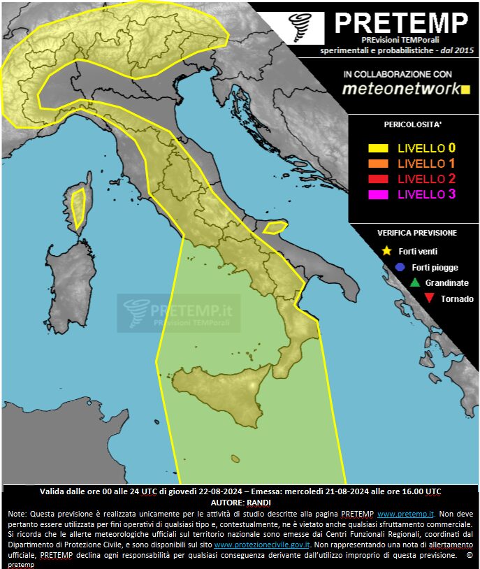 allerta meteo 22 agosto