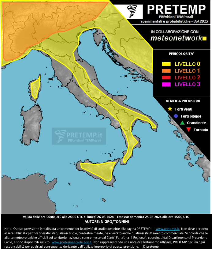 allerta meteo 26 agosto 2024
