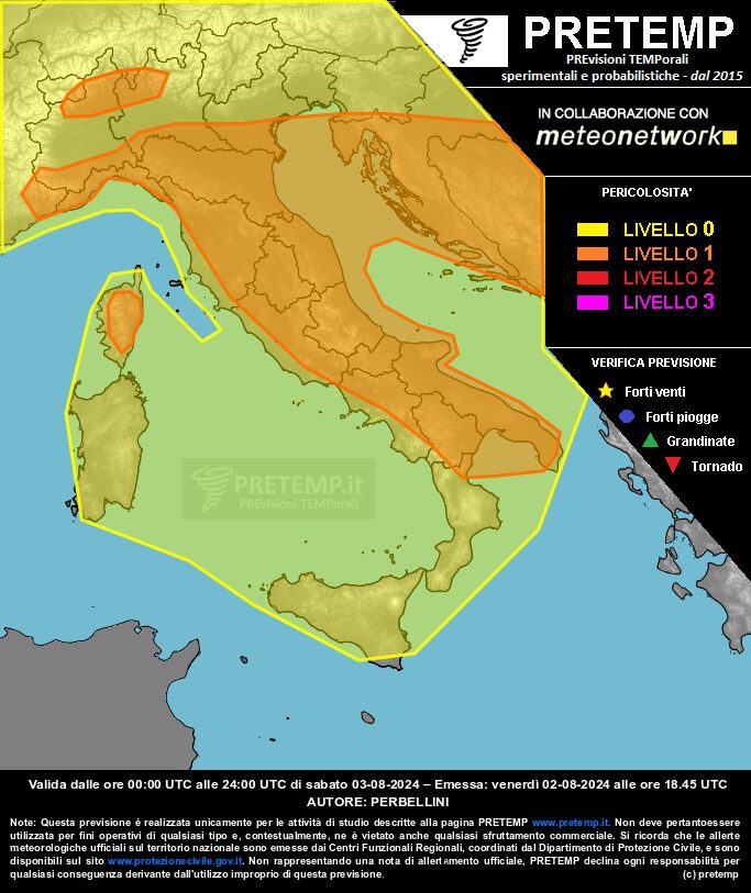 allerta meteo oggi italia nord sud centro 3 agosto