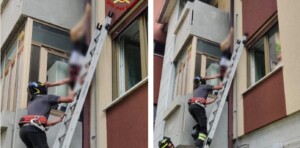 cade balcone testa in giù