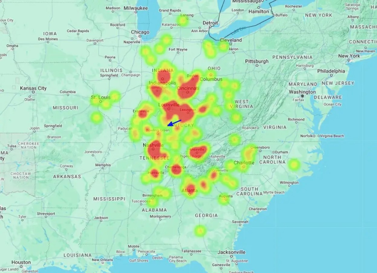 meteora palla di fuoco kentucky