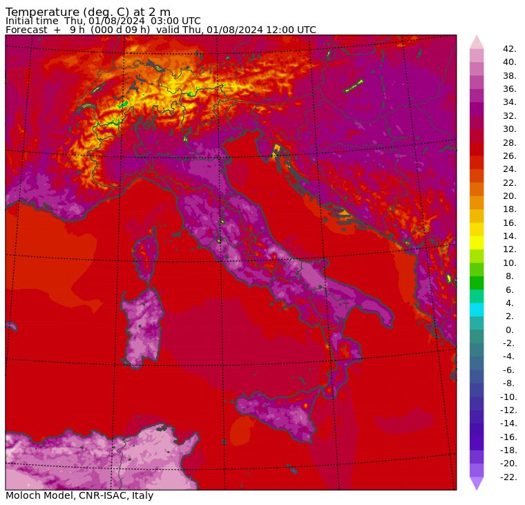 temperature massime 1 agosto