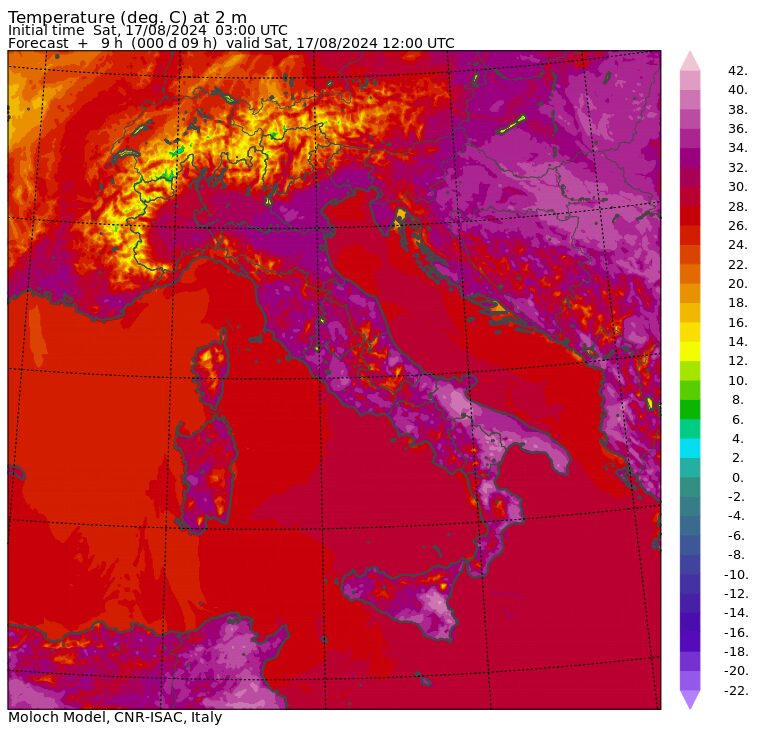 temperature massime 17 agosto