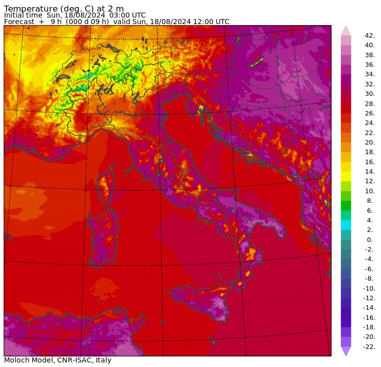 temperature massime 18 agosto