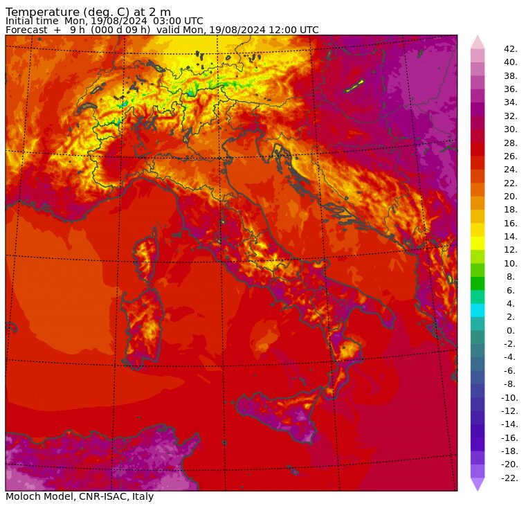 temperature massime 19 agosto