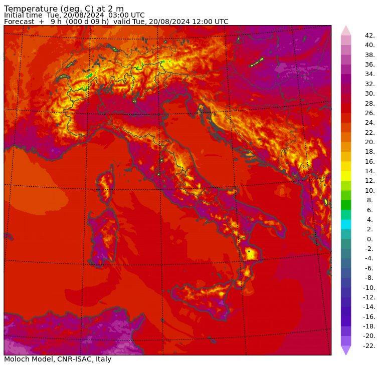 temperature massime 20 agosto