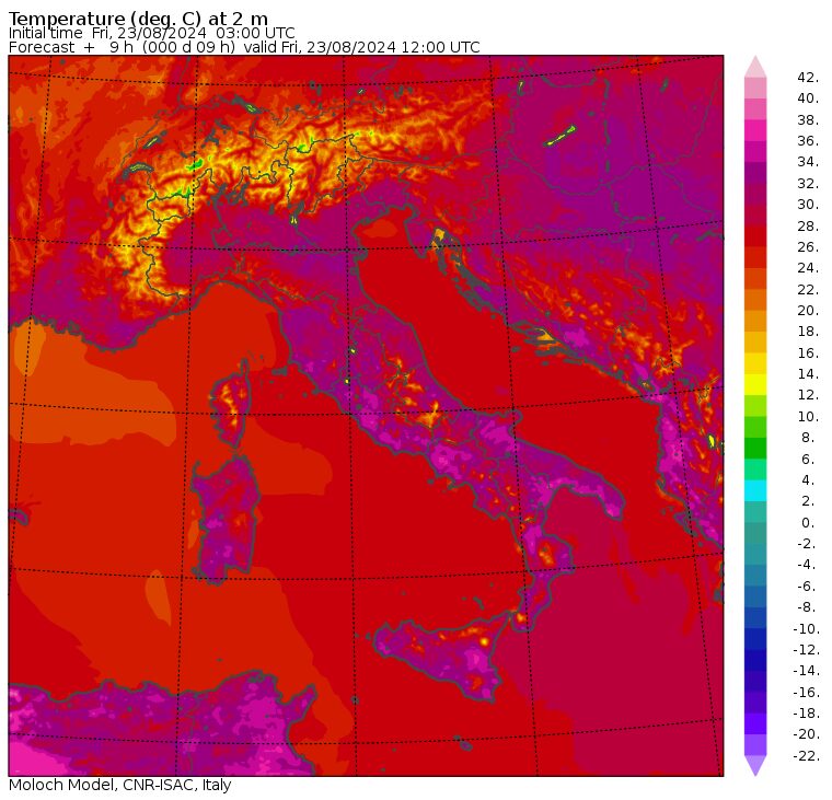 temperature massime 23 agosto