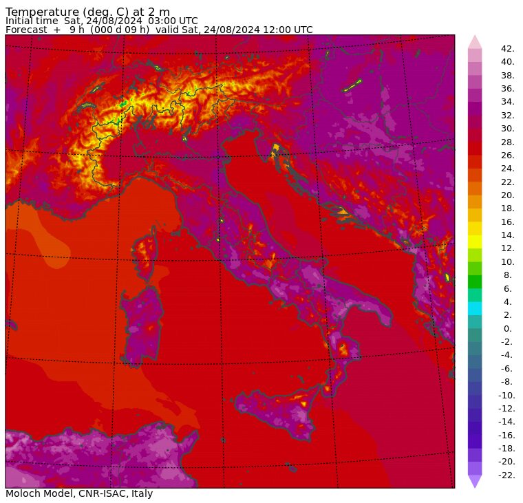 temperature massime 24 agosto