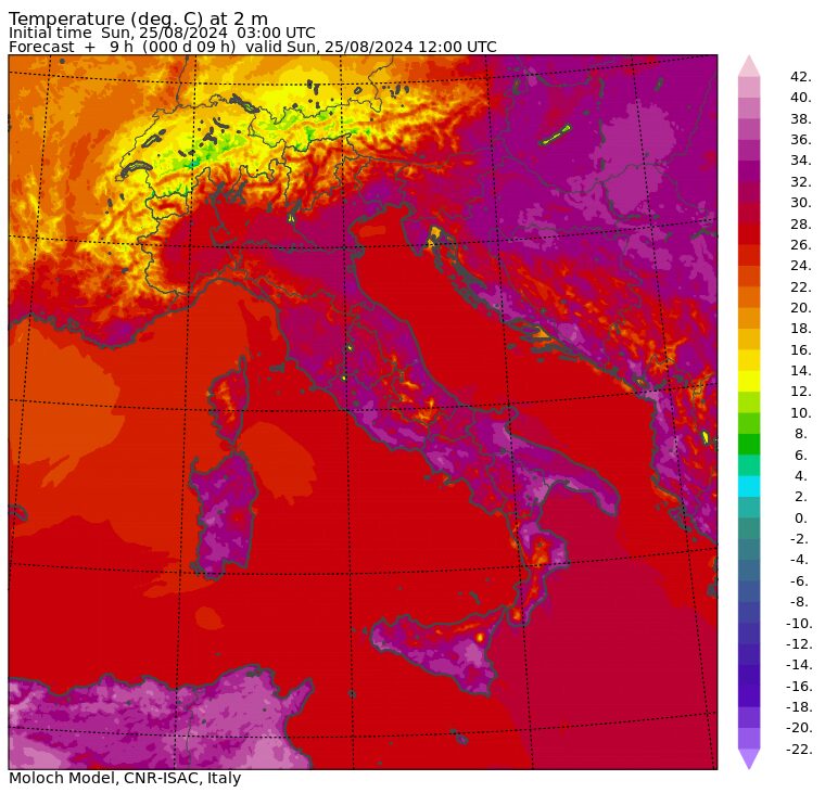 temperature massime 25 agosto