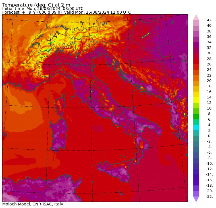 temperature massime 26 agosto