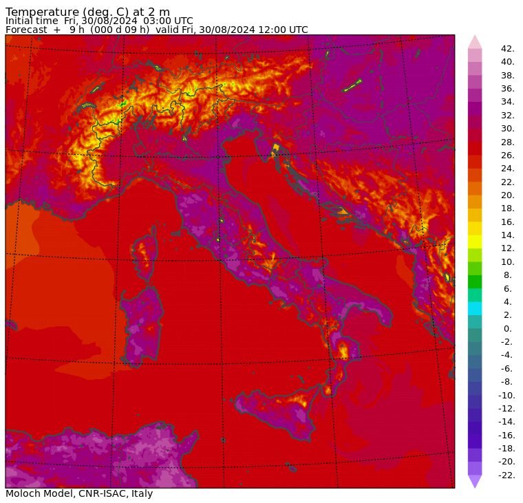 temperature massime 30 agosto