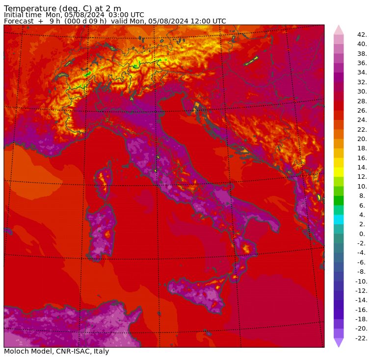 temperature massime 5 agosto