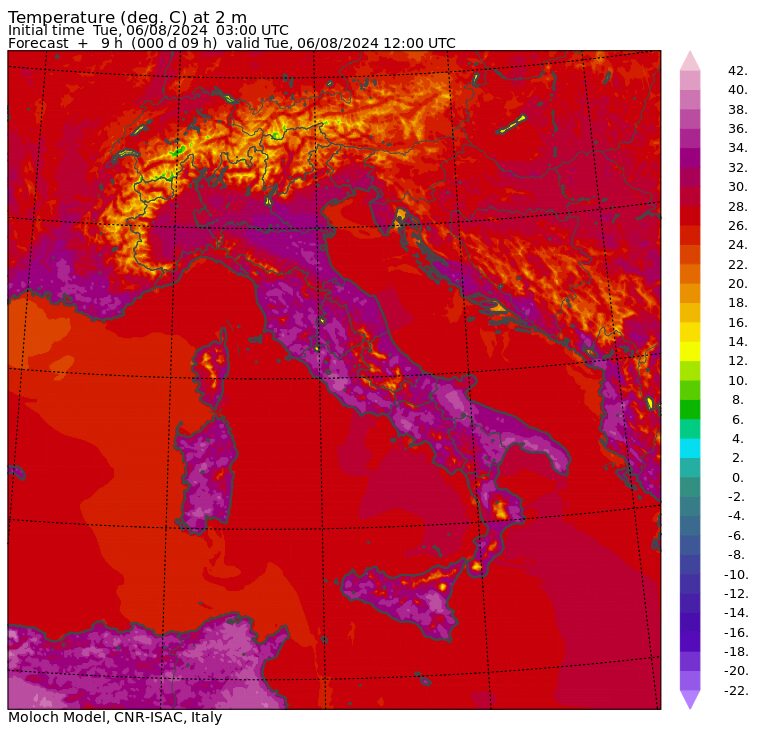temperature massime 6 agosto