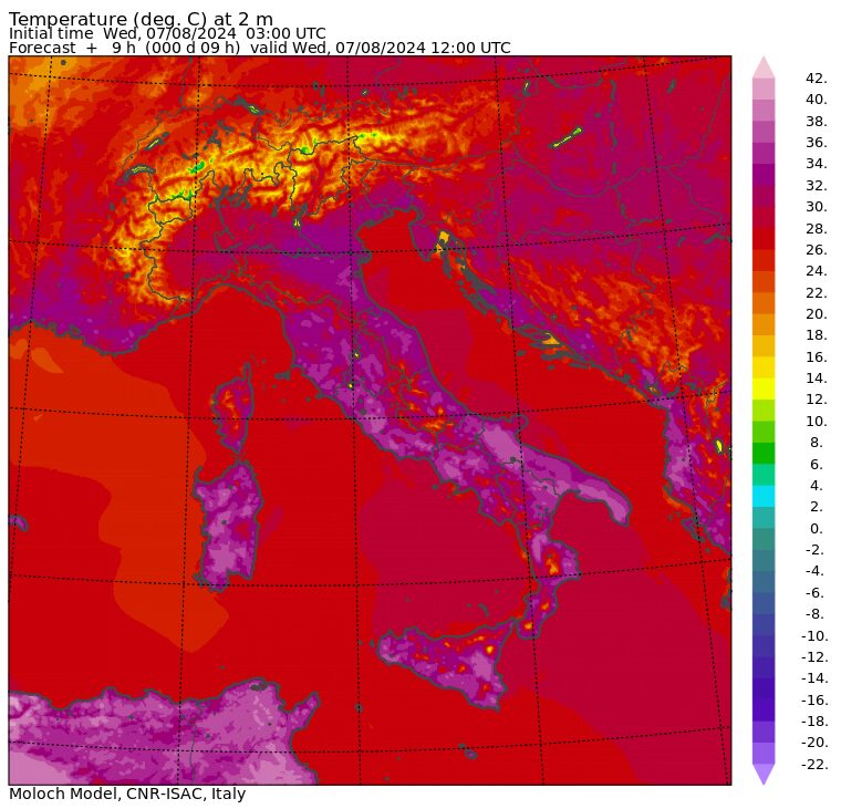 temperature massime 7 agosto