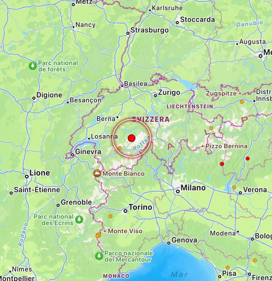 Terremoto in Svizzera, avvertito anche in Italia | DATI e MAPPE