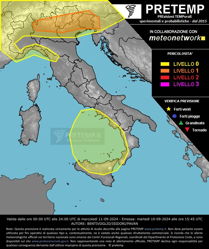 allerta meteo oggi 11 settembre