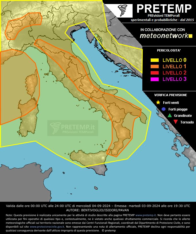 allerta meteo oggi 4 settembre 2024 pretemp
