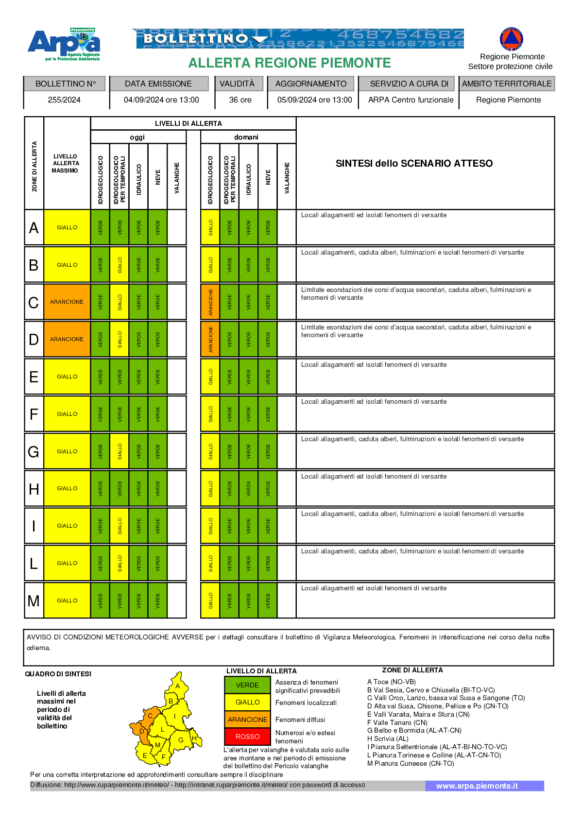 allerta meteo piemonte